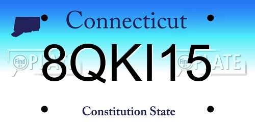8QKI15 Connecticut License Plate