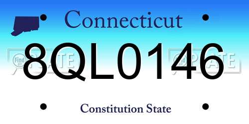 8QL0146 Connecticut License Plate