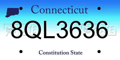 8QL3636 Connecticut License Plate
