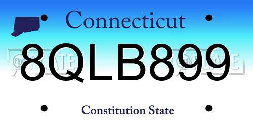 8QLB899 Connecticut License Plate