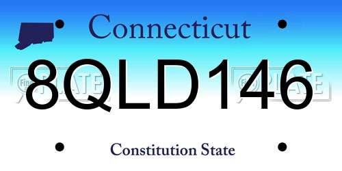 8QLD146 Connecticut License Plate