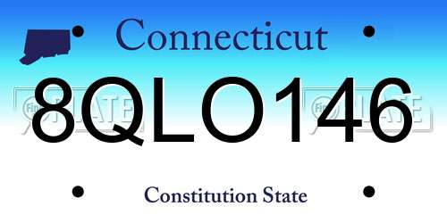 8QLO146 Connecticut License Plate