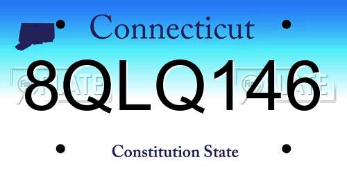 8QLQ146 Connecticut License Plate