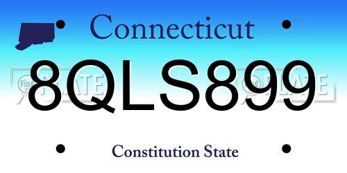 8QLS899 Connecticut License Plate