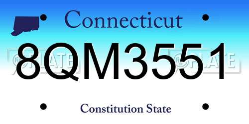 8QM3551 Connecticut License Plate