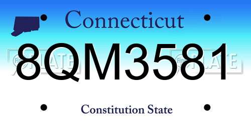 8QM3581 Connecticut License Plate