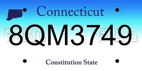 8QM3749 Connecticut License Plate