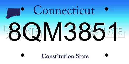 8QM3851 Connecticut License Plate
