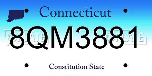 8QM3881 Connecticut License Plate