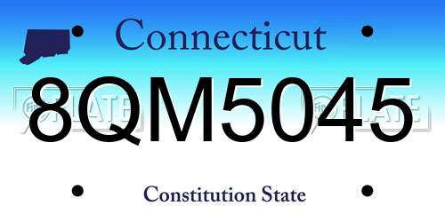 8QM5045 Connecticut License Plate