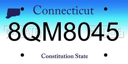 8QM8045 Connecticut License Plate