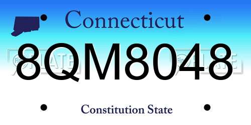 8QM8048 Connecticut License Plate