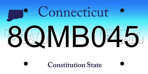 8QMB045 Connecticut License Plate