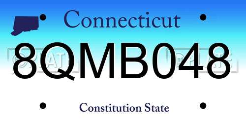8QMB048 Connecticut License Plate