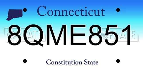 8QME851 Connecticut License Plate