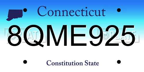 8QME925 Connecticut License Plate