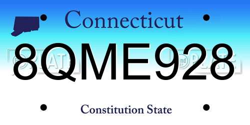 8QME928 Connecticut License Plate