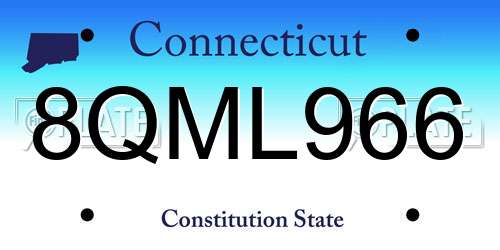 8QML966 Connecticut License Plate