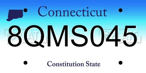 8QMS045 Connecticut License Plate
