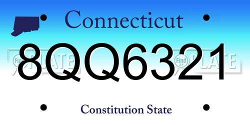 8QQ6321 Connecticut License Plate