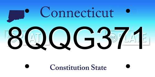 8QQG371 Connecticut License Plate
