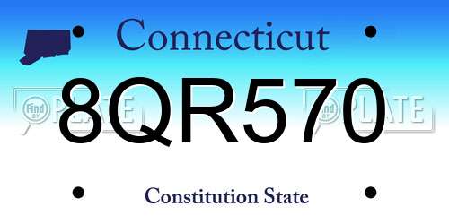8QR570 Connecticut License Plate