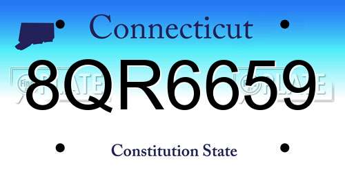 8QR6659 Connecticut License Plate