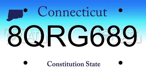 8QRG689 Connecticut License Plate