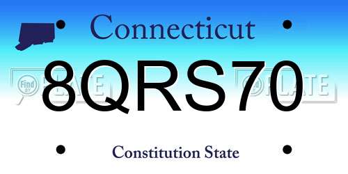 8QRS70 Connecticut License Plate