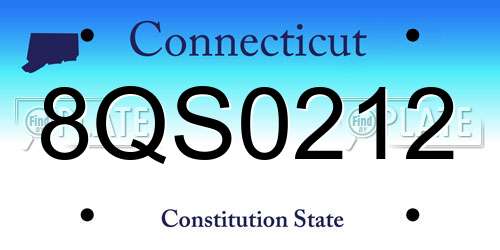 8QS0212 Connecticut License Plate