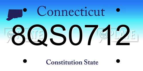 8QS0712 Connecticut License Plate