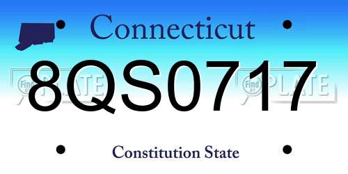 8QS0717 Connecticut License Plate