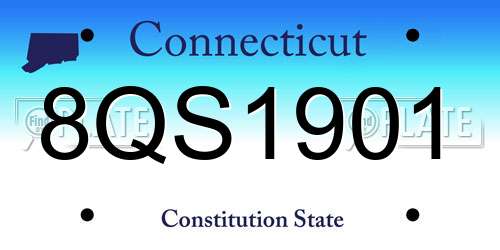 8QS1901 Connecticut License Plate