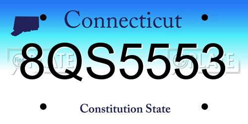 8QS5553 Connecticut License Plate