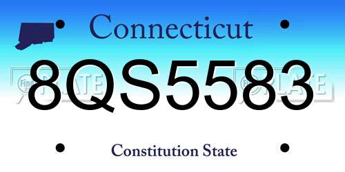 8QS5583 Connecticut License Plate