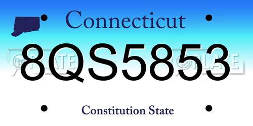 8QS5853 Connecticut License Plate