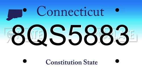 8QS5883 Connecticut License Plate