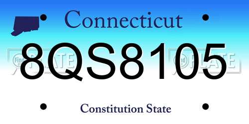 8QS8105 Connecticut License Plate
