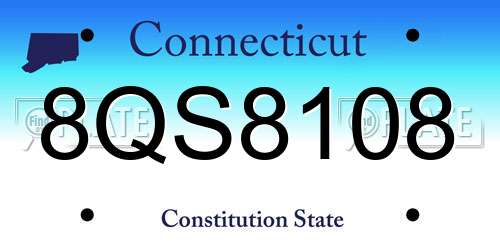 8QS8108 Connecticut License Plate