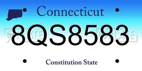 8QS8583 Connecticut License Plate