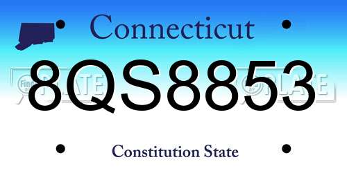 8QS8853 Connecticut License Plate