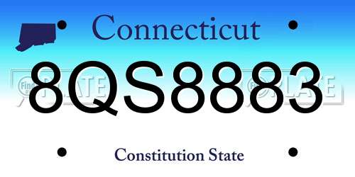 8QS8883 Connecticut License Plate