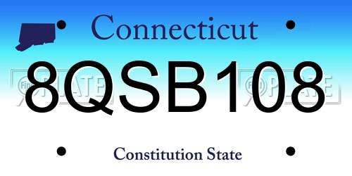 8QSB108 Connecticut License Plate
