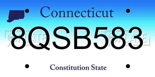8QSB583 Connecticut License Plate