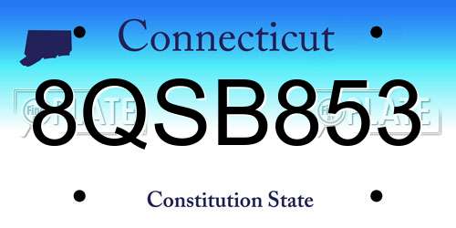 8QSB853 Connecticut License Plate