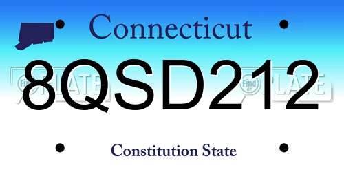 8QSD212 Connecticut License Plate