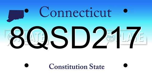 8QSD217 Connecticut License Plate