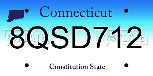8QSD712 Connecticut License Plate