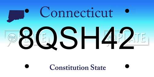 8QSH42 Connecticut License Plate