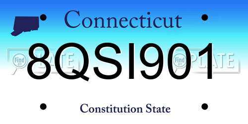 8QSI901 Connecticut License Plate